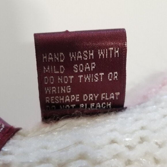 Ginenne Womens Vintage Sweater Size M Embellished Leaves Pullover Pastel - Picture 9 of 13